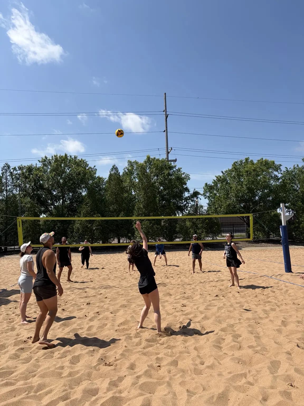 Sandline players ready for the next touch during a pickup game